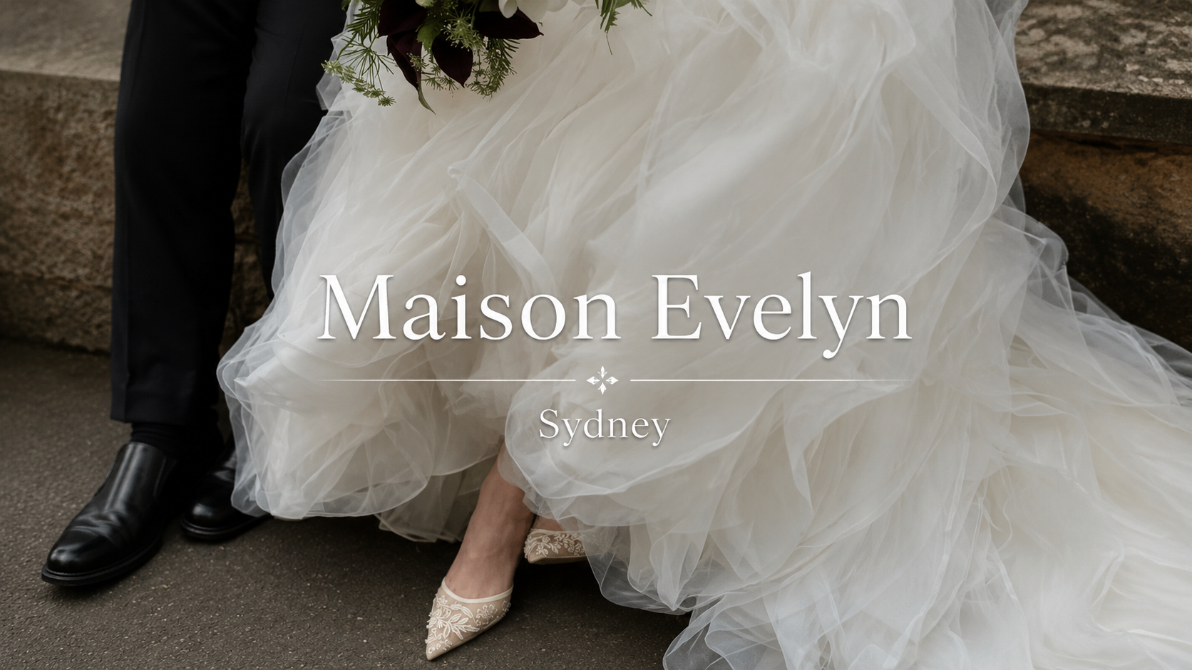 Designer bridal gown detail